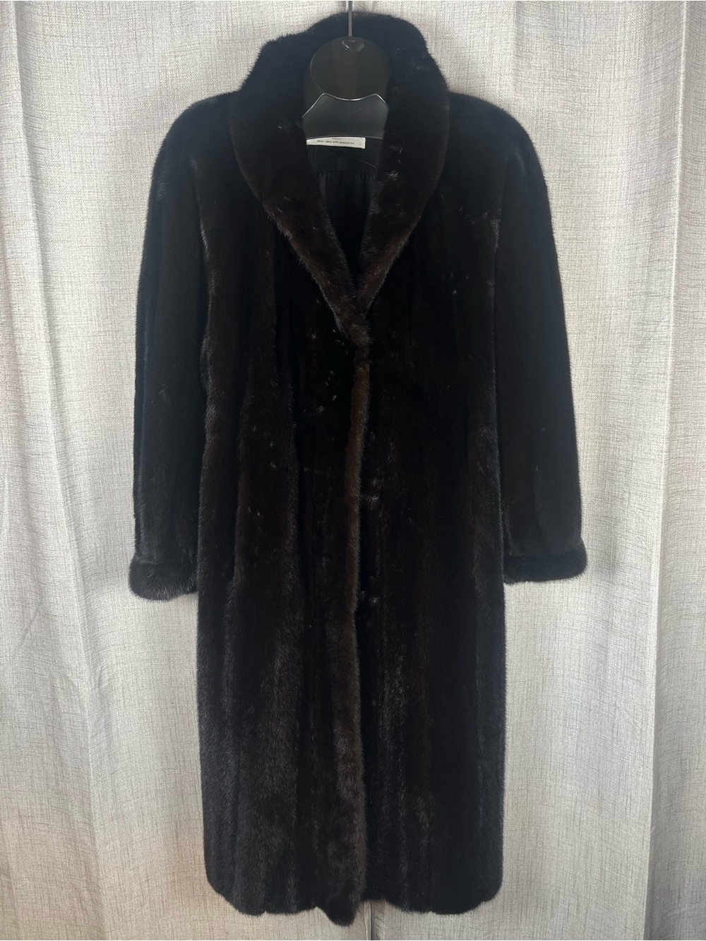 BLACKGLAMA Dark Ranch Mink Fur Coat-Great Lakes Assoc Sz Medium Vintage